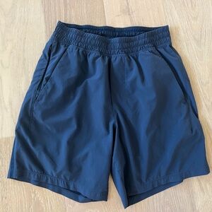 Lululemon Men's Pace Breaker 7” Elastic Waist Navy Blue Shorts